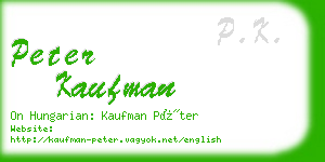 peter kaufman business card